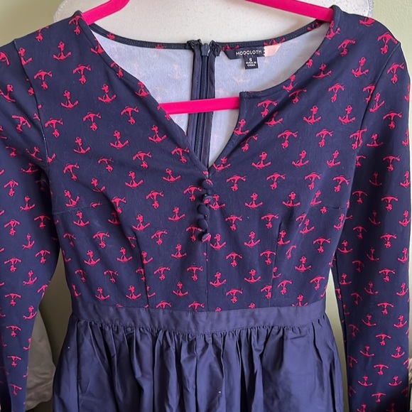 ModCloth anchors away twofer dress nautical sailor print retro dress size small - Picture 6 of 16